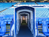 A view up the player tunnel ahead of practice during the Sky Bet Championship match between Sheffield Wednesday and West Bromwich Albion at...