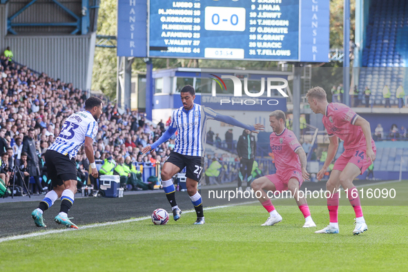 #27, Yan Valery of Sheffield Wednesday on the ball during the Sky Bet Championship match between Sheffield Wednesday and West Bromwich Albio...