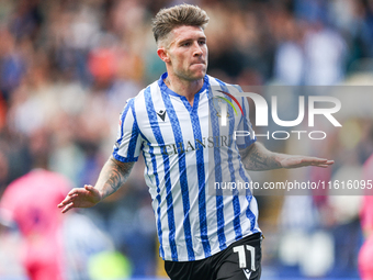 Josh Windass of Sheffield Wednesday celebrates his goal during the Sky Bet Championship match between Sheffield Wednesday and West Bromwich...