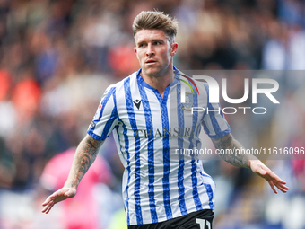 Josh Windass of Sheffield Wednesday celebrates his goal during the Sky Bet Championship match between Sheffield Wednesday and West Bromwich...