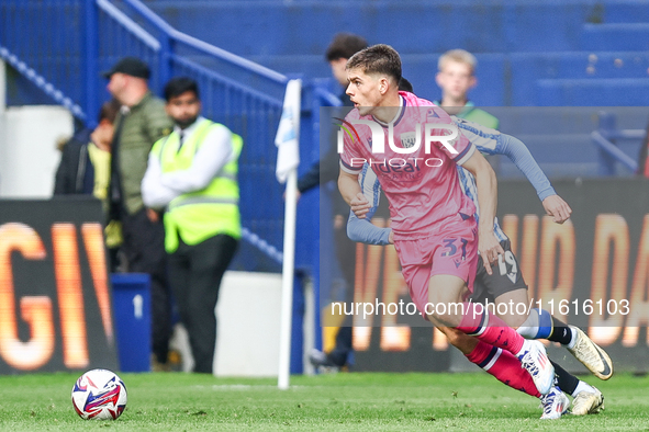 Tom Fellows of WBA attempts to break away from his man during the Sky Bet Championship match between Sheffield Wednesday and West Bromwich A...