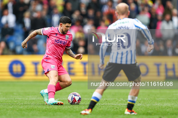 Alex Mowatt of WBA on the ball attempts to create space during the Sky Bet Championship match between Sheffield Wednesday and West Bromwich...