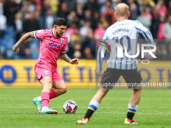 Alex Mowatt of WBA on the ball attempts to create space during the Sky Bet Championship match between Sheffield Wednesday and West Bromwich...