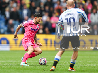 Alex Mowatt of WBA on the ball attempts to create space during the Sky Bet Championship match between Sheffield Wednesday and West Bromwich...