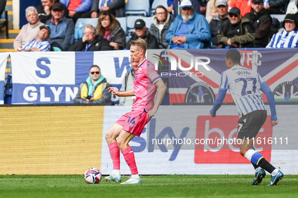 #14, Torbjorn Heggem of WBA is on the ball during the Sky Bet Championship match between Sheffield Wednesday and West Bromwich Albion at Hil...