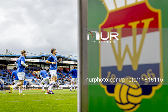 Willem II warms up during the match Willem II vs. PSV at the Koning Willem II stadium for the Dutch Eredivisie season 2024-2025 in Tilburg,...