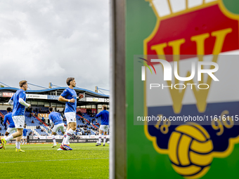 Willem II warms up during the match Willem II vs. PSV at the Koning Willem II stadium for the Dutch Eredivisie season 2024-2025 in Tilburg,...