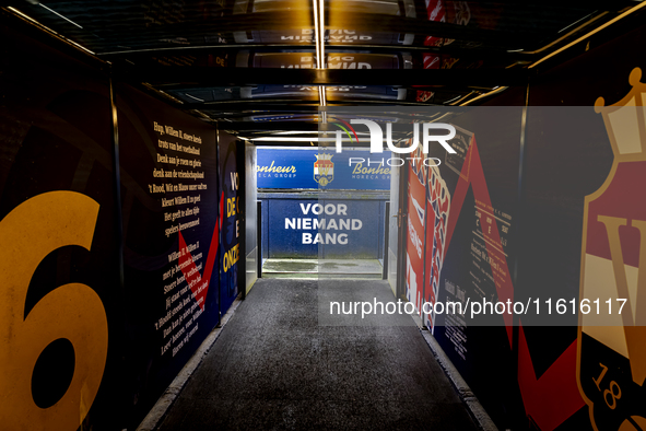 Players enter Willem II stadium during the match Willem II vs. PSV at the Koning Willem II stadium for the Dutch Eredivisie season 2024-2025...