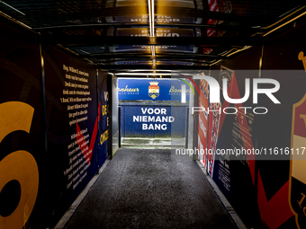 Players enter Willem II stadium during the match Willem II vs. PSV at the Koning Willem II stadium for the Dutch Eredivisie season 2024-2025...