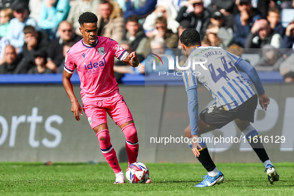 Grady Diangana of WBA is in action during the Sky Bet Championship match between Sheffield Wednesday and West Bromwich Albion at Hillsboroug...