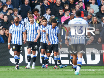 Sheffield Wednesday reset following goal #3, which gives them the victory during the Sky Bet Championship match between Sheffield Wednesday...