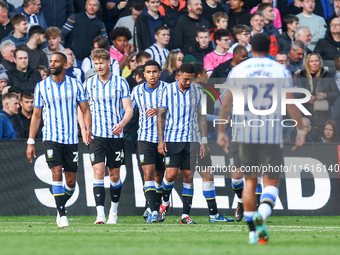 Sheffield Wednesday reset following goal #3, which gives them the victory during the Sky Bet Championship match between Sheffield Wednesday...