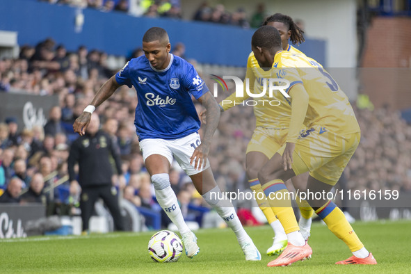 Ashley Young #18 of Everton F.C. is in action during the Premier League match between Everton and Crystal Palace at Goodison Park in Liverpo...