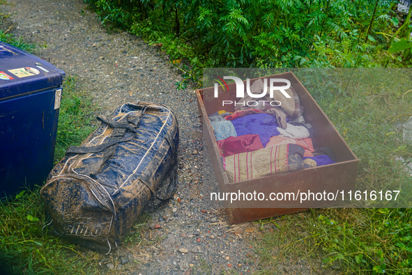 People's daily lives are affected due to heavy rainfall and flooding of the Nakhu River in Kathmandu, Nepal, on September 27, 2024. 