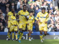 Marc Guehi #6 of Crystal Palace F.C. celebrates his goal during the Premier League match between Everton and Crystal Palace at Goodison Park...