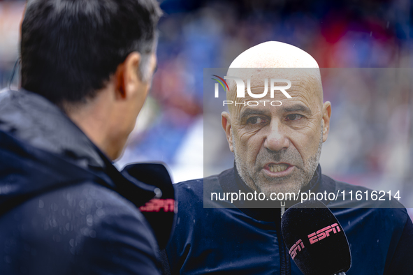 PSV Eindhoven trainer Peter Bosz during the match Willem II vs. PSV at the Koning Willem II stadium for the Dutch Eredivisie season 2024-202...