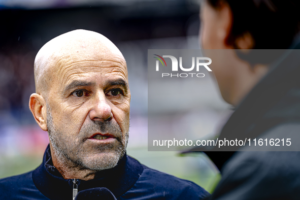 PSV Eindhoven trainer Peter Bosz during the match Willem II vs. PSV at the Koning Willem II stadium for the Dutch Eredivisie season 2024-202...