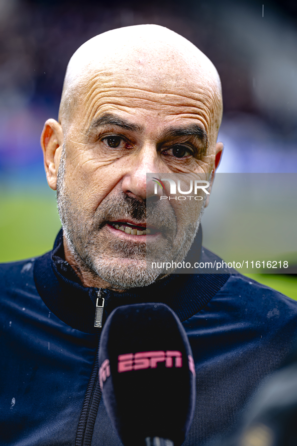 PSV Eindhoven trainer Peter Bosz during the match Willem II vs. PSV at the Koning Willem II stadium for the Dutch Eredivisie season 2024-202...