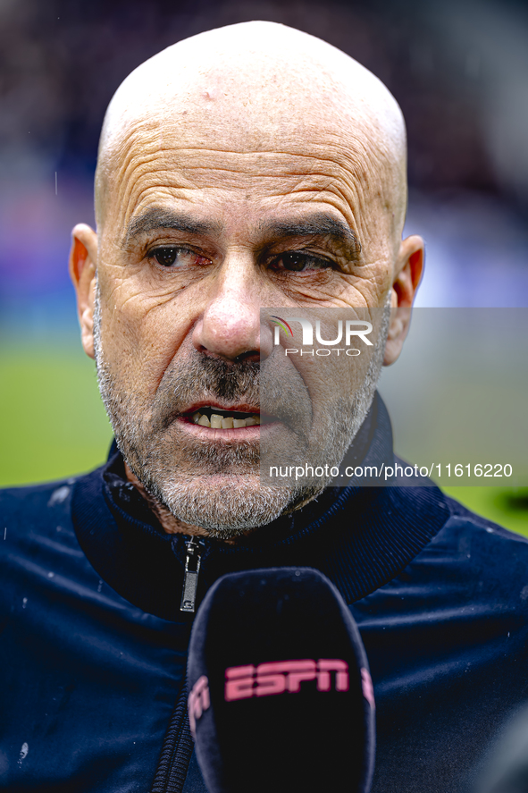 PSV Eindhoven trainer Peter Bosz during the match Willem II vs. PSV at the Koning Willem II stadium for the Dutch Eredivisie season 2024-202...