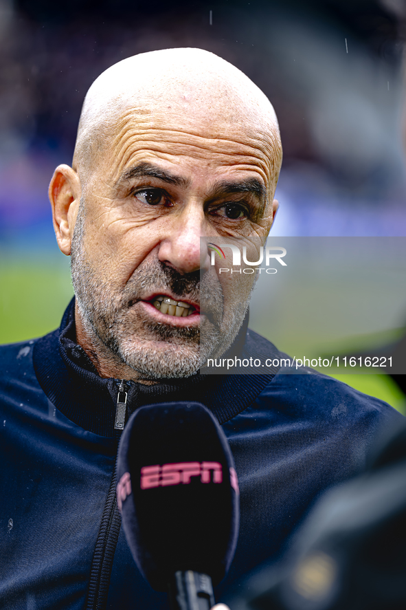 PSV Eindhoven trainer Peter Bosz during the match Willem II vs. PSV at the Koning Willem II stadium for the Dutch Eredivisie season 2024-202...