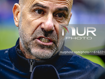 PSV Eindhoven trainer Peter Bosz during the match Willem II vs. PSV at the Koning Willem II stadium for the Dutch Eredivisie season 2024-202...