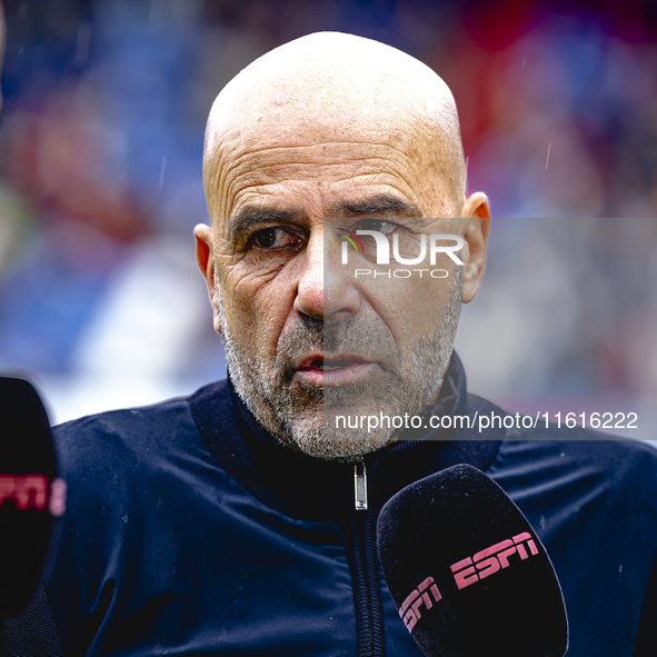 PSV Eindhoven trainer Peter Bosz during the match Willem II vs. PSV at the Koning Willem II stadium for the Dutch Eredivisie season 2024-202...