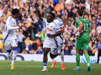 Wilfried Gnonto (Leeds United) scores his team's first goal during the Sky Bet Championship match between Leeds United and Coventry City at...