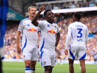 Wilfried Gnonto (Leeds United) scores his team's first goal during the Sky Bet Championship match between Leeds United and Coventry City at...