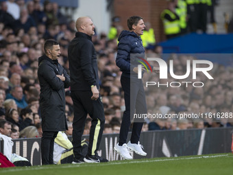 Crystal Palace F.C. manager Oliver gesticulates during the Premier League match between Everton and Crystal Palace at Goodison Park in Liver...