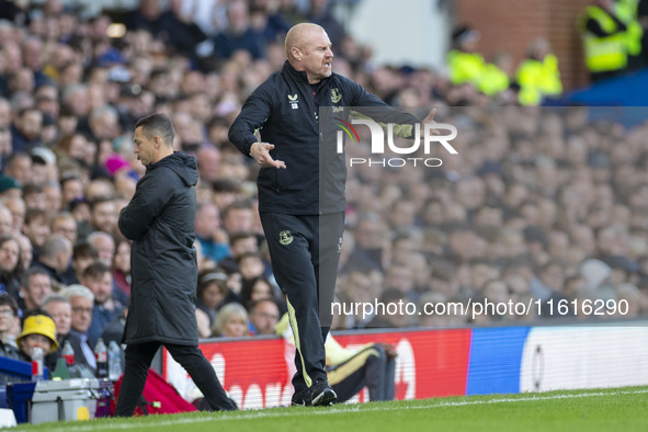 Everton F.C. manager Sean Dyche during the Premier League match between Everton and Crystal Palace at Goodison Park in Liverpool, England, o...