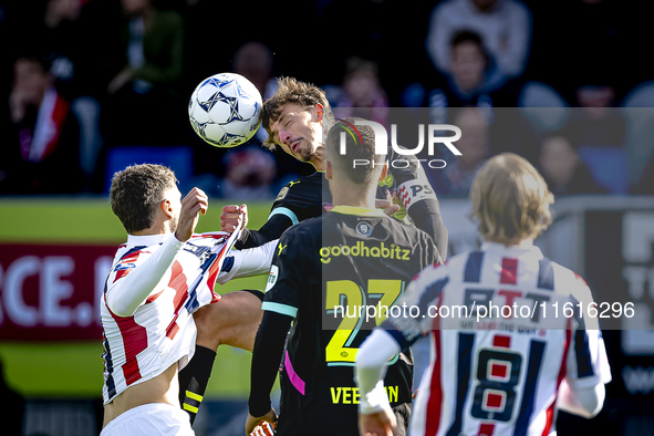 Willem II forward Kyan Veasen and PSV Eindhoven defender Olivier Boscagli during the match Willem II vs. PSV at the Koning Willem II stadium...