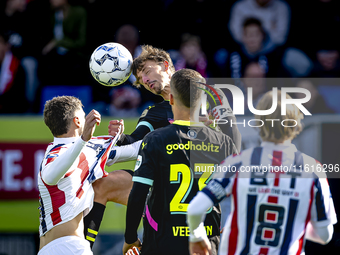 Willem II forward Kyan Veasen and PSV Eindhoven defender Olivier Boscagli during the match Willem II vs. PSV at the Koning Willem II stadium...