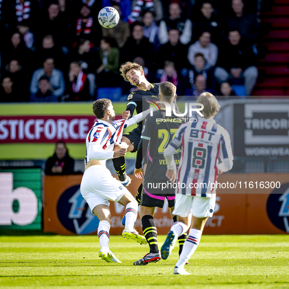 Willem II forward Kyan Veasen and PSV Eindhoven defender Olivier Boscagli during the match Willem II vs. PSV at the Koning Willem II stadium...