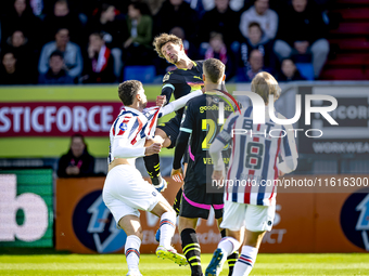 Willem II forward Kyan Veasen and PSV Eindhoven defender Olivier Boscagli during the match Willem II vs. PSV at the Koning Willem II stadium...