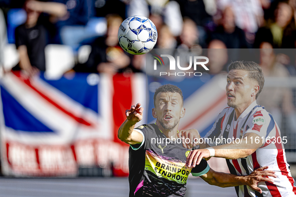 PSV Eindhoven forward Ivan Perisic and Willem II defender Runar Thor Sigurgeirsson during the match Willem II vs. PSV at the Koning Willem I...