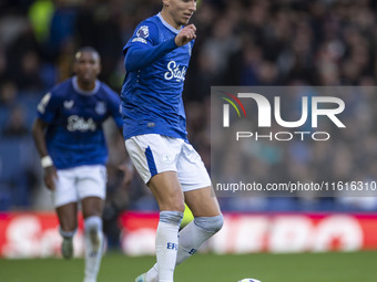 During the Premier League match between Everton and Crystal Palace at Goodison Park in Liverpool, England, on September 28, 2024. (