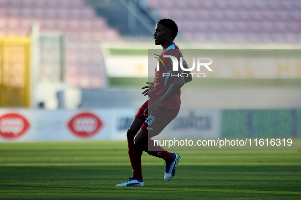 Zuniga Farid of Gzira United is in action during the Malta 360 Sports Premier League soccer match between Floriana and Gzira United at the N...