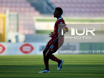 Zuniga Farid of Gzira United is in action during the Malta 360 Sports Premier League soccer match between Floriana and Gzira United at the N...