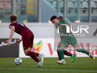 Carlo Zammit Lonardelli of Floriana is in action during the Malta 360 Sports Premier League soccer match between Floriana and Gzira United a...