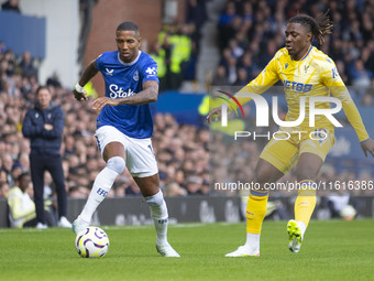 Ashley Young #18 of Everton F.C. is in action during the Premier League match between Everton and Crystal Palace at Goodison Park in Liverpo...