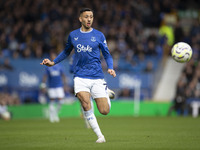 Dwight McNeil #7 of Everton F.C. during the Premier League match between Everton and Crystal Palace at Goodison Park in Liverpool, England,...