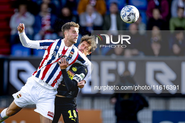 Willem II forward Kyan Veasen and PSV Eindhoven defender Olivier Boscagli during the match Willem II vs. PSV at the Koning Willem II stadium...