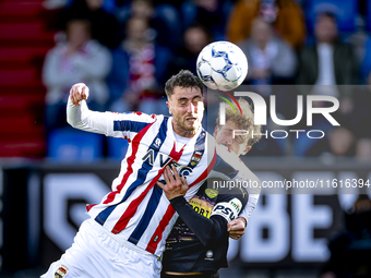 Willem II forward Kyan Veasen and PSV Eindhoven defender Olivier Boscagli during the match Willem II vs. PSV at the Koning Willem II stadium...