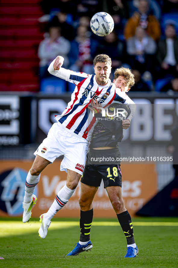 Willem II forward Kyan Veasen and PSV Eindhoven defender Olivier Boscagli during the match Willem II vs. PSV at the Koning Willem II stadium...