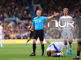 Gavin Ward, the match referee, during the Sky Bet Championship match between Leeds United and Coventry City at Elland Road in Leeds, England...