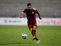 Jurgen Pisani of Gzira United is in action during the Malta 360 Sports Premier League soccer match between Floriana and Gzira United at the...