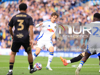 Brenden Aaronson (Leeds United) during the Sky Bet Championship match between Leeds United and Coventry City at Elland Road in Leeds, Englan...