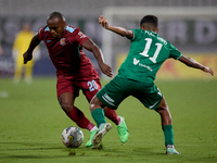 Alex Da Paixao Alves (L) of Gzira United is in action during the Malta 360 Sports Premier League soccer match between Floriana and Gzira Uni...