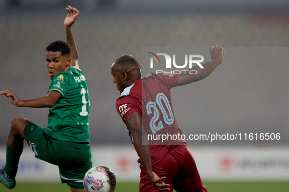 Alex Da Paixao Alves (R) of Gzira United is in action during the Malta 360 Sports Premier League soccer match between Floriana and Gzira Uni...