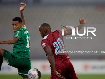 Alex Da Paixao Alves (R) of Gzira United is in action during the Malta 360 Sports Premier League soccer match between Floriana and Gzira Uni...